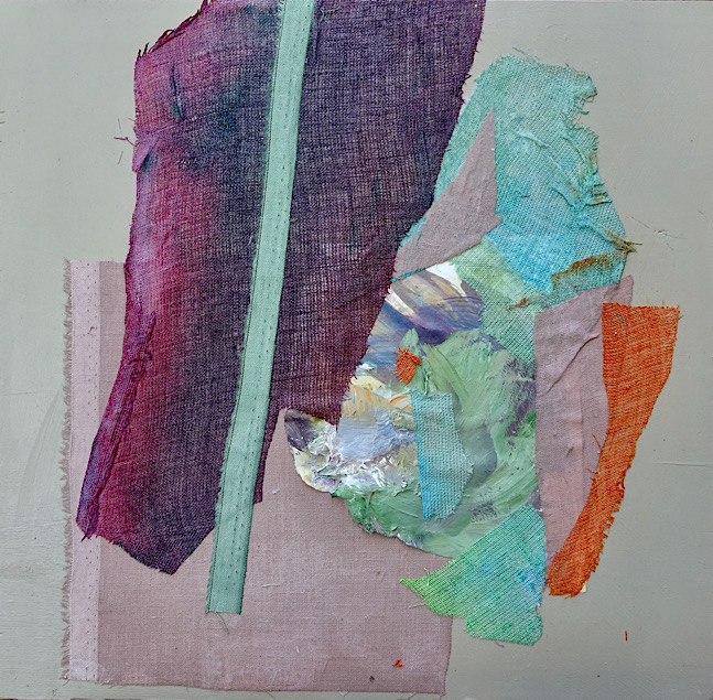 <em>Glacier Road- Hyder, Alaska</em>, acrylic on paper, linen and birch panel, 13 inches by 12-1/2 inches, 250
